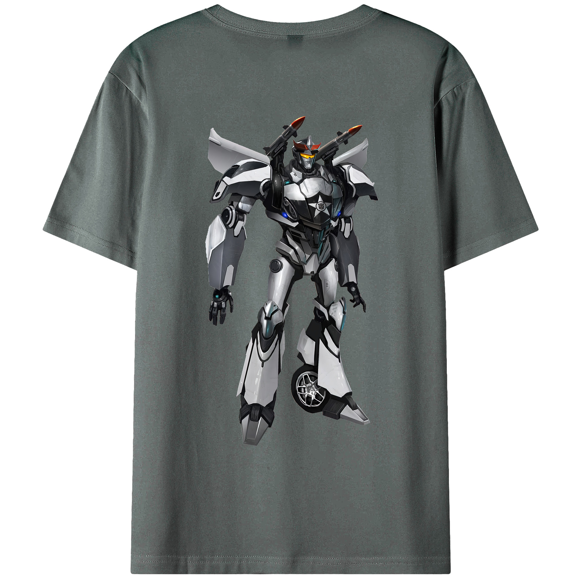 （画像用） Transformers トランスフォーマー 綿100％ メンズ半袖Tシャツ（バックプリント） 通気性